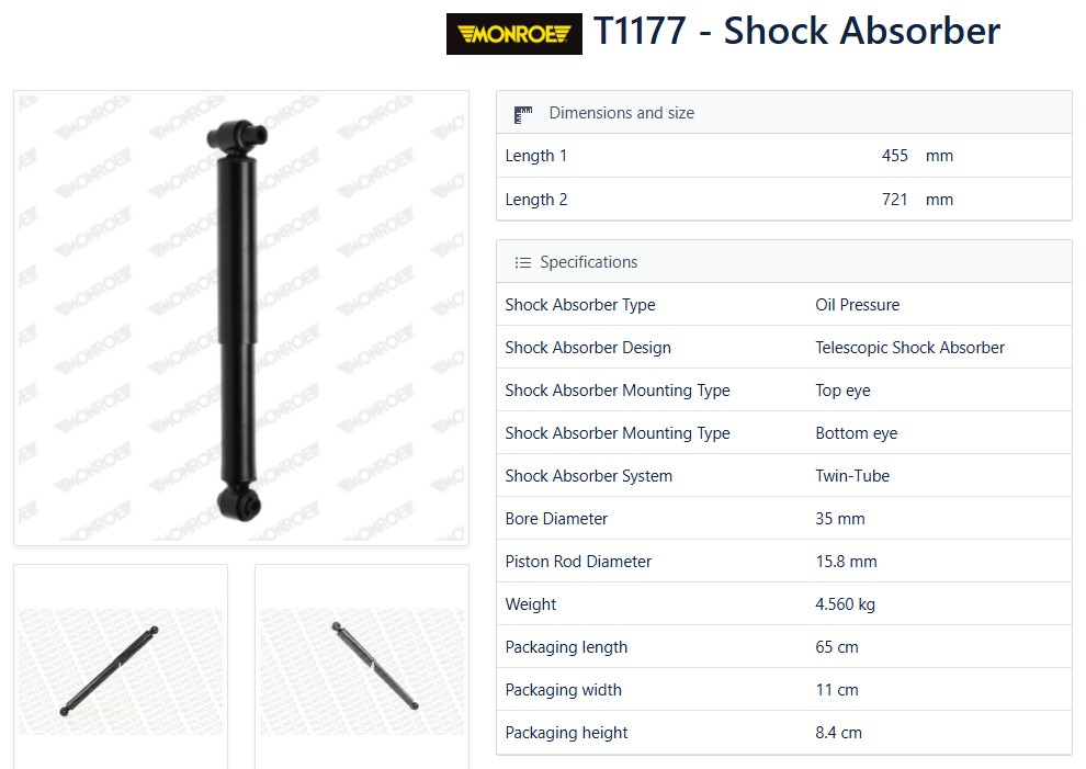 کمک شاسی جلو 2 دو سر حلقه fh t1177 منرو